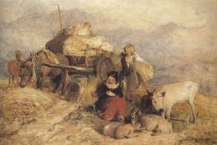 Sir edwin henry landseer,R.A. Sketch for Harvest in the Highlands (mk37) Germany oil painting art